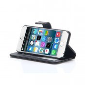 Läderfodral med kortplats svart, iPhone 6/6S