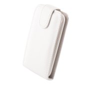 Ekologiskt läderfodral flip‑case vit, Samsung Galaxy S4