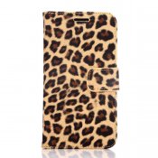Leopardfärgat plånboksfodal med ställ till Samsung Galaxy S6