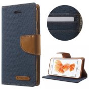 GOOSPERY Canvas plånboksfodral, Mörkblå, iPhone 7