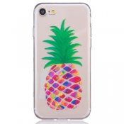Transparent TPU skal med tryckt mönster till iPhone 8 / 7, Färgglad ananas