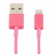 USB‑kabel lightning 1m rosa, iPhone 5 mfl.