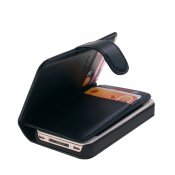 Läderfodral/plånbok svart till Sony Xperia Z2