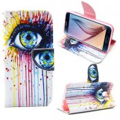 Färgglatt plånboksfodal med motiv till Samsung Galaxy S6