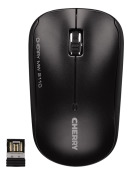 Svart trådlös mus, Cherry MW 2110, USB nano-mottagare