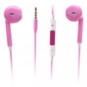 Headset med volymknappar rosa, iPhone/iPad/iPod