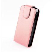Ekologiskt läderfodral flip‑case rosa, Samsung Galaxy S4