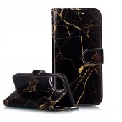Trendigt läderfodral med marmormotiv, iPhone 11