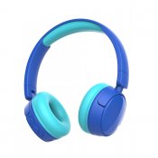 Vikbara barnhörlurar, Bluetooth & 3.5mm, blå