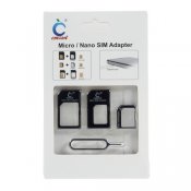 SIM-korts adaptrar,4-1,Nano SIM till Micro SIM/Standard SIM-korts adapter, Svart