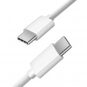 Vit 1m USB-C till USB-C, 60W, 3A, (PD & QC)
