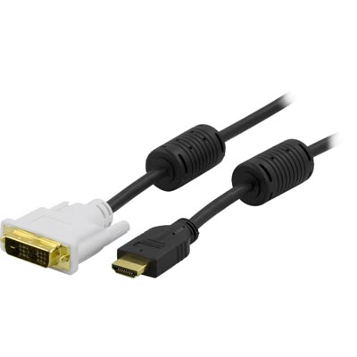 Deltaco HDMI till DVI-kabel, guldpläterad, 4.96 Gbit/s, 2m